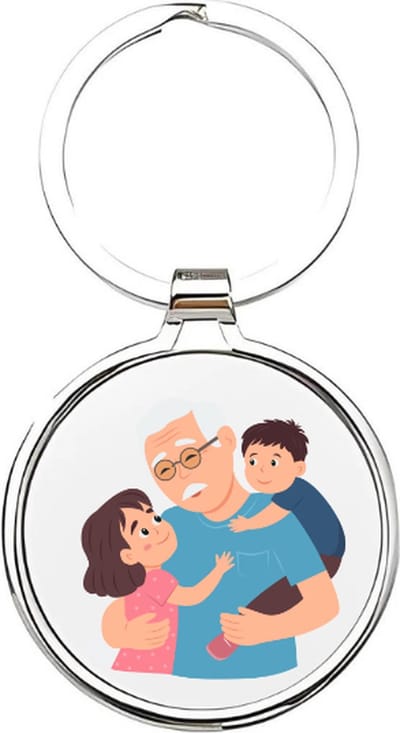 Akyol - opa Sleutelhanger - Opa - de allerliefste opa - opa sleutelhanger - grootvader sleutelhanger - sleutelhanger voor opa - familie sleutelhanger - verjaardagscadeautje - cadeau voor opa - grandfather - pake - 4 x 7,5 CM