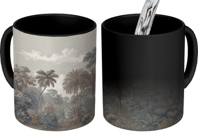 Magische Mok - Foto op Warmte Mokken - Koffiemok - Tropisch - Landschap - Illustratie - Magic Mok - Beker - 350 ML - Theemok