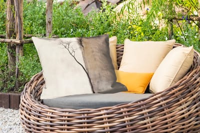 Buitenkussens - Wabi sabi - Plant - Beige - 60x40 cm - Weerbestendig