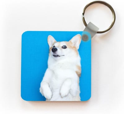Sleutelhanger - Uitdeelcadeautjes - Corgi op een yoga mat - Plastic