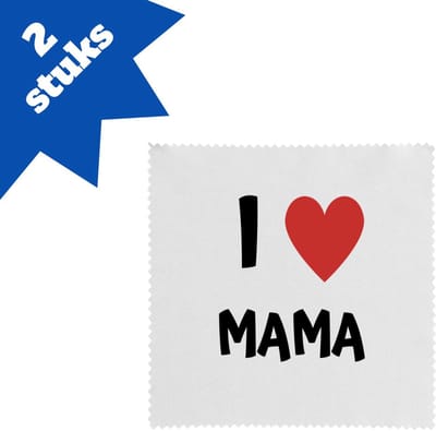 Akyol - i love mama brillendoekjes - Moeder - de liefste mama - moeder cadeautjes - moederdag - verjaardag - geschenk - kado - 17,8 bij 17,8 cm - 2 stuks