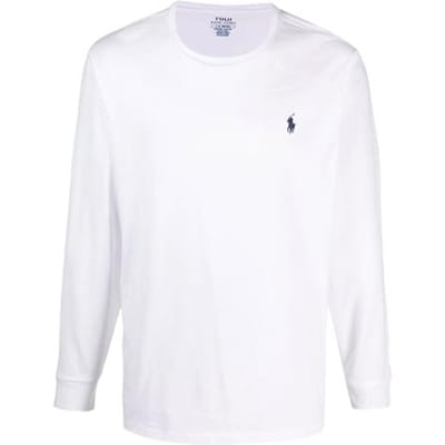 T-shirt à manches longues et col rond avec logo Polo Ralph Lauren brodé pour homme - Hauts - Blanc 710671468-004 XL white