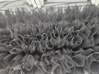 BamBella® Naai band - Breed mesh Kant rushes tutu tule tulle Zwart - Sier afwerk band kleding maken