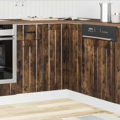 vidaXL - Keuken - hoekonderkast - Lucca - bewerkt - hout - gerookt - eikenkleurig