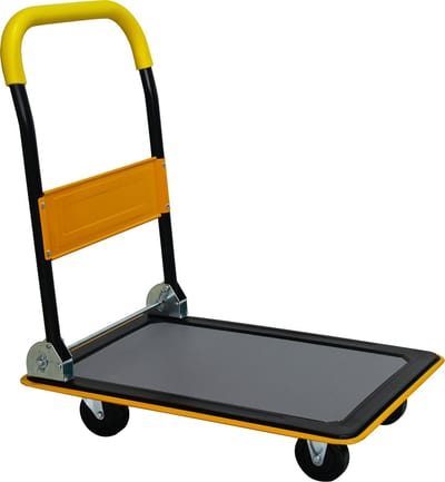 Opvouwbare Platformwagen 150 kg – Steekwagen met 360° Zwenkwielen – Transportkar – Geel
