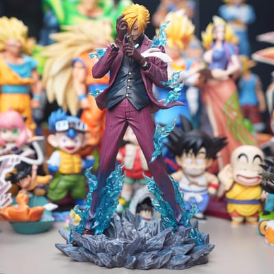 25cm/9.8in Figurine Anime One Piece Sanji Figurine d'Action Modèle de Collection Statue Jouet Cadeau brown