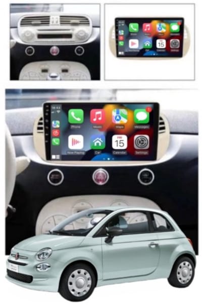 ADIVOX 9 inch geschikt voor Fiat 500/Abarth Android 14 2GB/32GB Quad Core CarPlay/Auto/Wifi/RDS/DSP