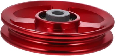 Fitness Katrol - Kabel Wiel - Spieropbouw Oefeningen - Aluminium Legering - 9x9x2 cm - Rood