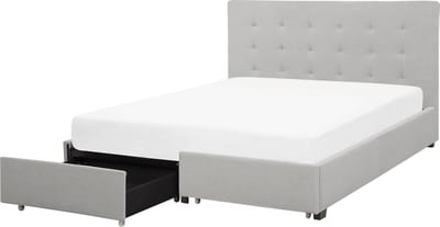 ROCHELLE - Tweepersoonsbed - Lichtgrijs - 160 x 200 cm - Polyester