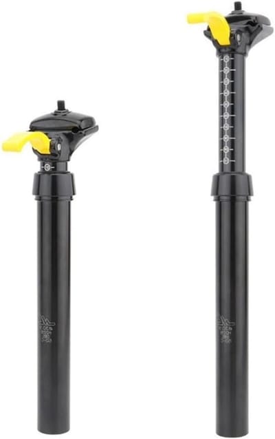 Telescopische Zadelpen - Fiets Schokdemper Verstelbaar - Comfortabel Fietsen - Schokbestendig Ontwerp - 30.9/31.6 mm - Zilver