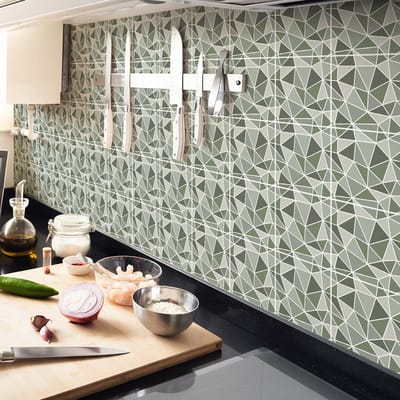 Zelfklevende tegelmuurstickers voor keuken en badkamer - 30 cementtegelstickers, Terrazzo Gusipa - 30 stickers, 10x10cm