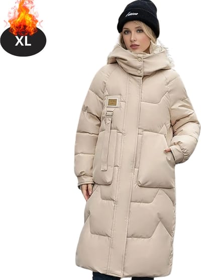 Livano Winterjas - Parka - Dames - Winter - Jas - Volwassen - Stijlvol - Abrikoos - XL