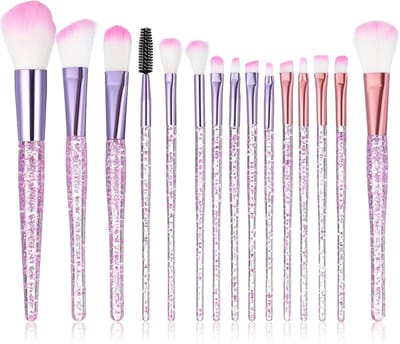 Famanu – 15 stuks kwastenset, make-up, make-up kwastenset, professionele foundation, glitters, poederkwast, poeder, oogschaduw, concealer, highlight, beauty voor vrouwen, foundation