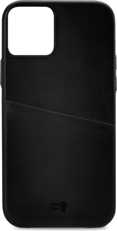 Senza Pure Leather Cover with Card Slot - Geschikt voor Apple iPhone 14 Pro - Deep Black