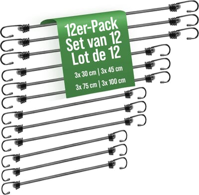 Mehr Garten spanelastieken met haken, Ø 8 mm, universele expander belastbaar tot 30 kg, weerbestendige bagagebinders, elastische spanners