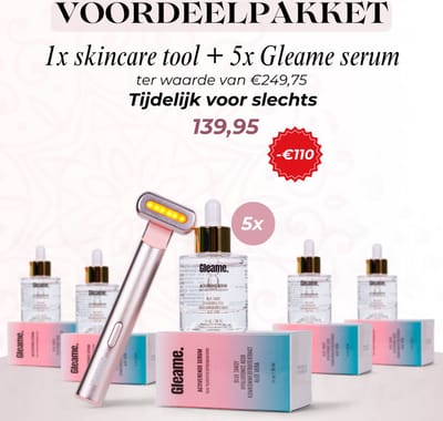 Gleame Voordeelpakket: Skincare Tool + 5x serum