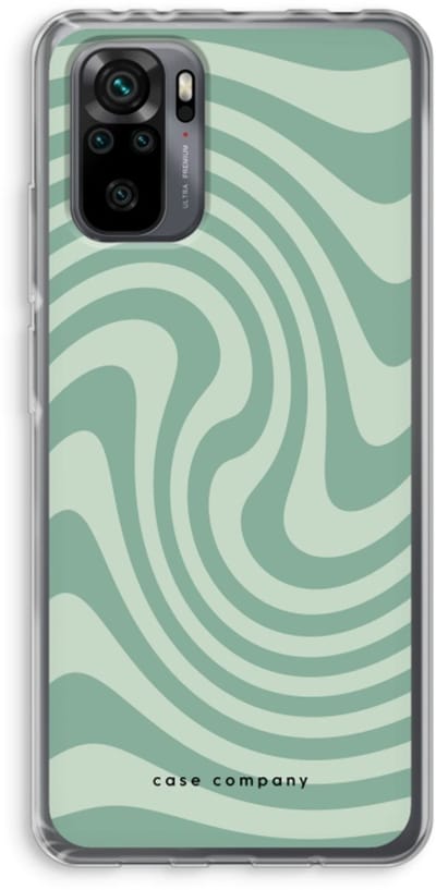 Case Company® - Hoesje geschikt voor Xiaomi Redmi Note 10 Pro hoesje - Swirl Groen - Soft Cover Telefoonhoesje - Bescherming aan alle Kanten en Schermrand