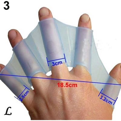 Gants Palmés pour Doigts de Natation Type Grenouille Ceintures en Silicone Palmes de Main pour la Natation Gants Palmés pour Doigts Pagaie Eau Active