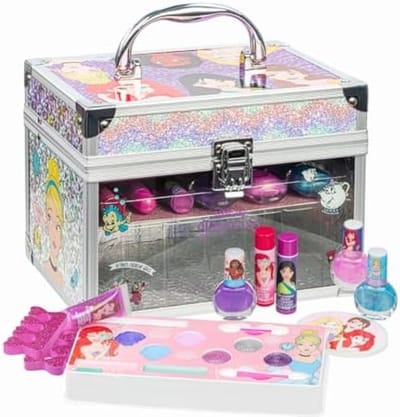 Prinsessen Treinkoffer Meisjes Make-up Set, Kinder Make-up Kit, Real Washable Toy Make-up Set, Speelmake-up, Pretend Play, Feestcadeau, Verjaardag, Speelgoed Leeftijden +3
