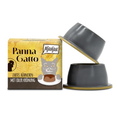 2x80g Kip met verfijnde topping MjAMjAM Panna Gatto natvoer voor katten