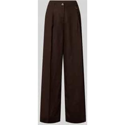 Linnenbroek met labeldetail model 'Britt'