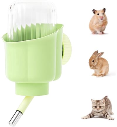 Waterfles 300 ml - Hangende Waterdispenser - Antidruppel - Roestvrij Staal - Food-grade Materialen - Schokbestendig - Dierenwaterfles