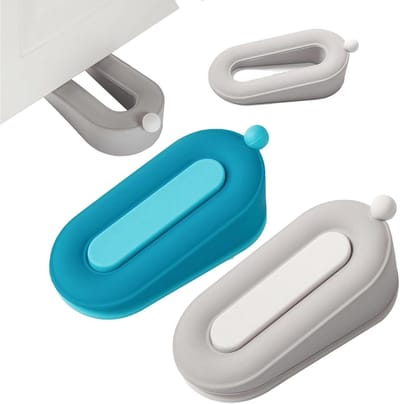 Deurstopper Wig Rubber 2 Stuks - Siliconen Anti-Slip Duurzame Stopper Wig met Zelfklevende Haak voor Alle Vloeren - Badkamer, Balkon, Terras, Glazen Deur