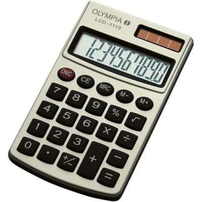 Olympia LCD 1110 Zakrekenmachine Zilver Aantal displayposities: 10 werkt op zonne-energie, werkt op batterijen (l x b x h) 117 x 70 x 10 mm