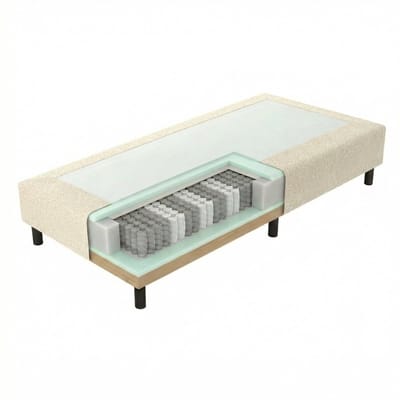 Mörgenn Pocket Boxspring - Losse onderbox met pocketvering - Hotelkwaliteit - Teddy Beige - 60x200 - 20cm hoog