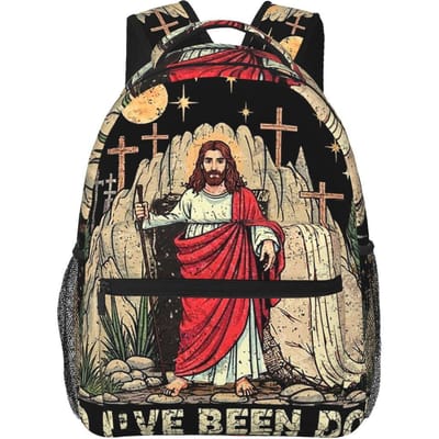 Jezus Komt Uit Mijn Grot En Het Gaat Prima Met Mij Kooi Doders Rugzak Schooltas Dagrugzak Boekentas Schoudertassen One Size