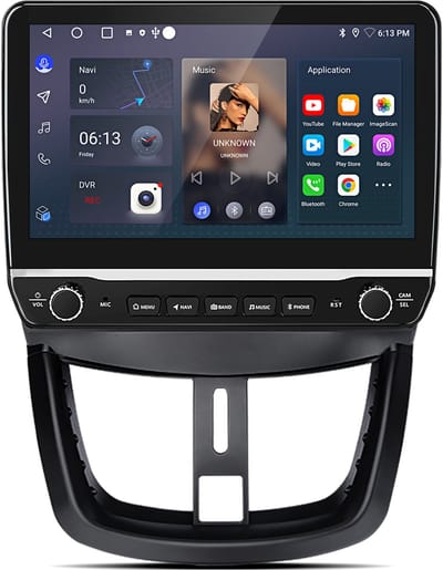 Junsun Android 15 Autoradio Geschikt voor Peugeot 207 CC 2006-2015 , 2GB+64GB, Draadloze CarPlay & Andriod Auto, DAB+, GPS-Navigatie, WIFI, Bluetooth, RDS, FM, SWC, 10.1-inch Touchscreen, DSP, Quad-core processor