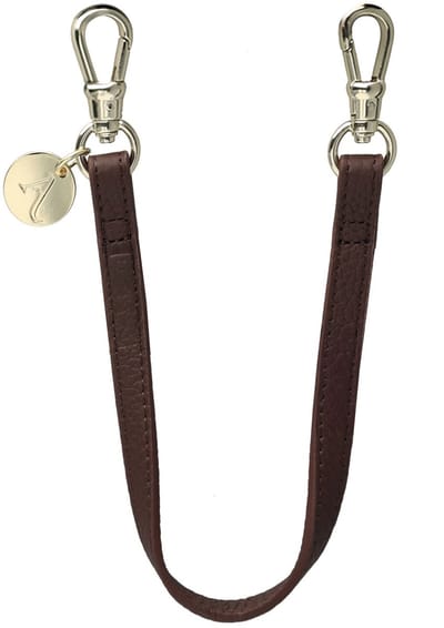 AVY Polsband Telefoonkoord | Leren Polsband | Kort Koord | voor Hoesjes met Koordhaakjes | Geschikt voor iPhone, Samsung en meer | 30cm | Luxe lederen stijl | Leather Chocolate