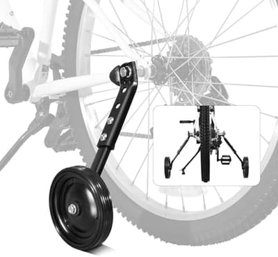 Kinderfiets Wielen - Hulpwielen - Veilig Leren - Verstelbare Snelheden - Voor 40-61 cm - Zwart