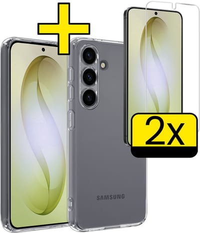 Hoesje - Met 2x Screenprotector - Geschikt voor Samsung Galaxy S26 - Sterk & Shockproof - Back Cover - Siliconen Case - Telefoon Hoes - Telefoonhoesjes - Transparant