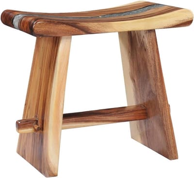 Houten Kruk - Voetenbankje Zithoek - Veelzijdig Gebruik - Volledig Handgemaakt - 50 x 30 x 45 cm - Natuurlijk