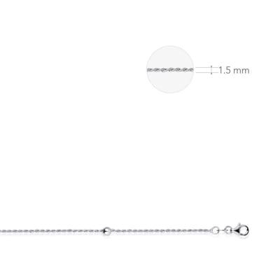 Gisser Jewels C004-90 Dames Ketting - Schakelketting - Sieraad - 925 Zilver