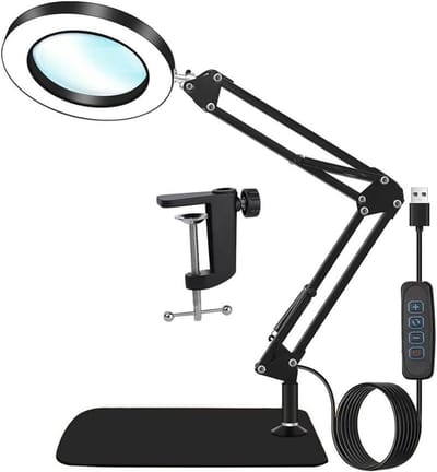 Vergrootglas met licht - Vergrotende lamp - Gedetailleerd werk - 10x vergroting glas - 4.3 inch lens - Zwart