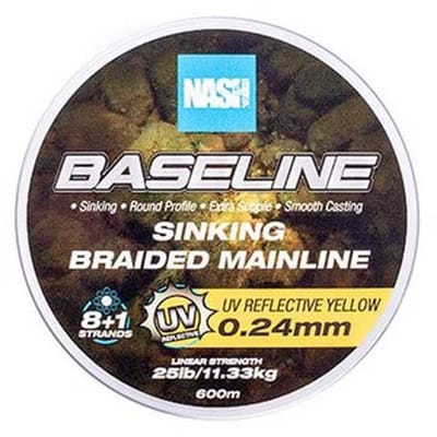 Nash Baseline Sinking 600 M Gevlochten Vislijn Transparant 0.240 mm