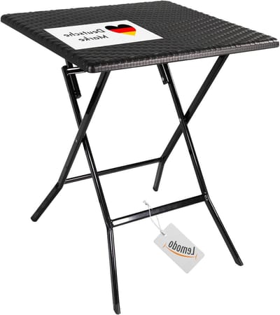 Klaptafel Balkon - Bijzettafel Tuintafel - Ruimtebesparend Gebruik - Geen Montage Nodig - 62 x 62 cm - Zwart
