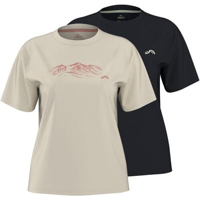 CRIVIT Set van 2 dames sportshirts met UV-bescherming 50+ (Zwart/beige, XS (32/34))