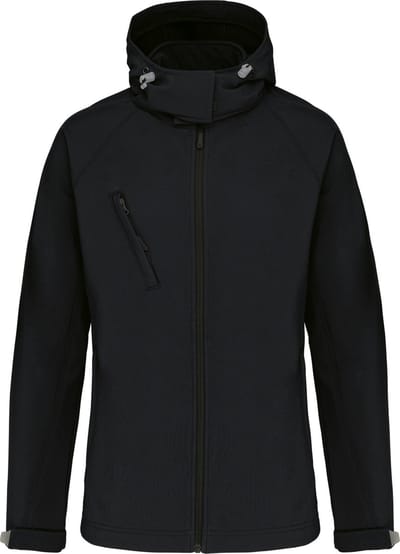 Kariban Dames softshell jas met afneembare capuchon K414 - Black - M