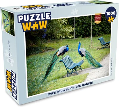 Puzzel Pauw - Bank - Park - Legpuzzel - Puzzel 1000 stukjes volwassenen