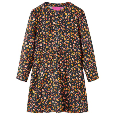 vidaXL Kinderjurk met lange mouwen 116 marineblauw