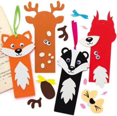 Thijox - Bosdieren Boekenlegger Knutsels Pakket van 8 - Creatieve DIY Knutselset voor Kinderen - Leer Lezen met Leuke Activiteiten - Kunst- en Ambacht