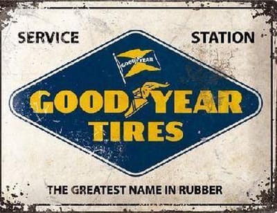GoodYear Tires Service Station Metalen wandbord in reliëf 30 x 40 cm .