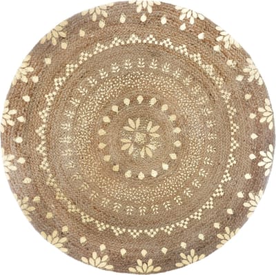 Atmosphera Vloerkleed - Jute - Goud - Rond - 115cm