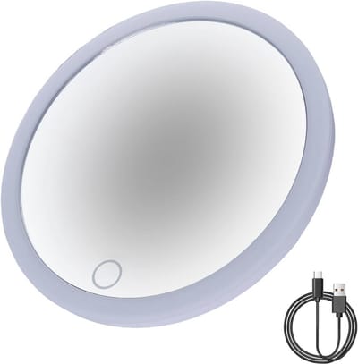 Cosmeticaspiegel met Verlichting en 10x Vergroting - Dimbare Touchscreen, USB Oplaadbaar en 3 Zuignappen