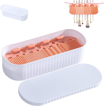Brush Cleansing - Make-Up Borstel Reiniger - Make Up Kwastenreiniger - Cleaner Tools - Schoonmaak Mat - Droger - Siliconen - Draagbaar Wasgereedschap - Voor Het Reinigen Van Make Up Borstels - Ook Geschikt Voor Make Up Spons - Vrouwen - Wit