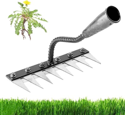 Wiedhark - Tuinhark - Onkruid Verwijderen - 8 Tanden - 30 cm - Zilver
