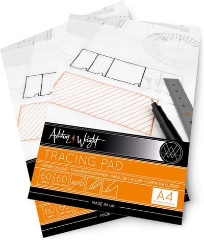 5x A4 Calqueerblok 60 Vellen Hoogwaardig 60gsm Papier - Schetspapier Tekenblok